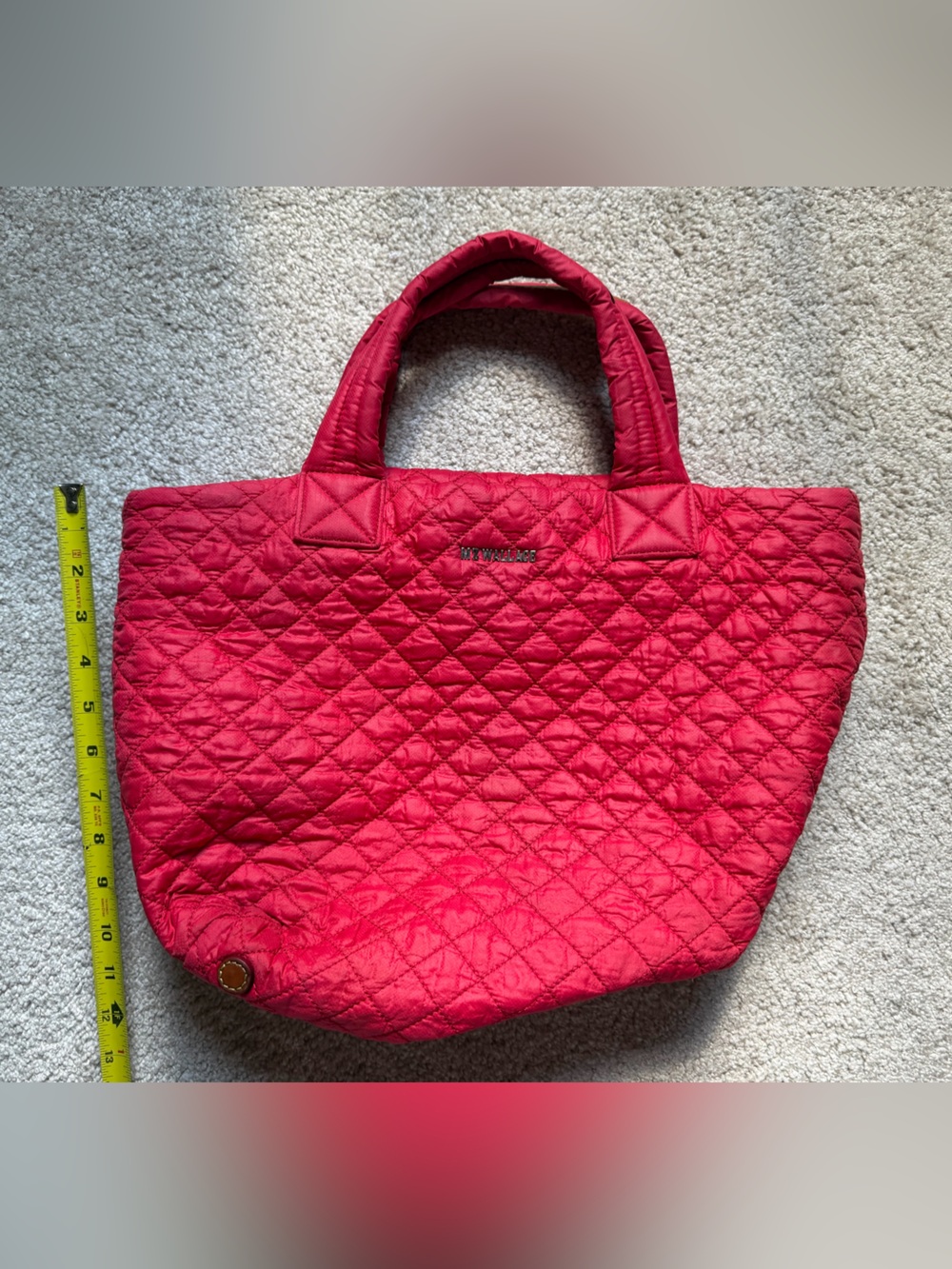 MZ Wallace Red Quilted Tote Bag - Spacious Everyday Carry - Picture 3 of 11
